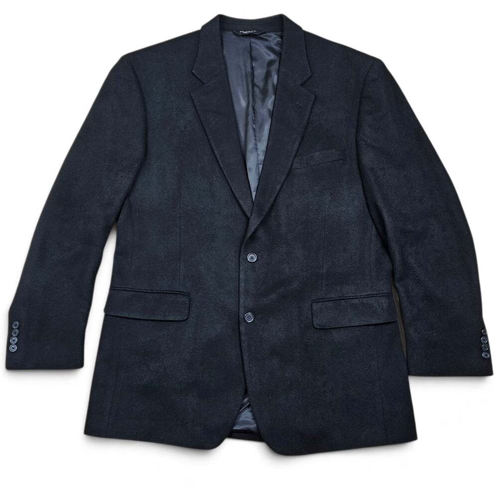 JOS A BANK 100% Camel Hair Sport Coat Men's 44L VTG 90's Black Blazer Menswear